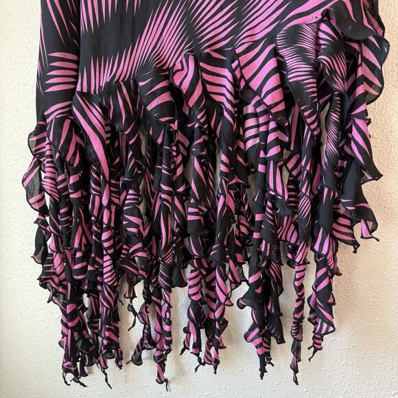 Vintage Y2K Emo Punk Mermaid Geometric Tassel Maxi Skirt - Black, Purple Wms XL - Picture 3 of 11